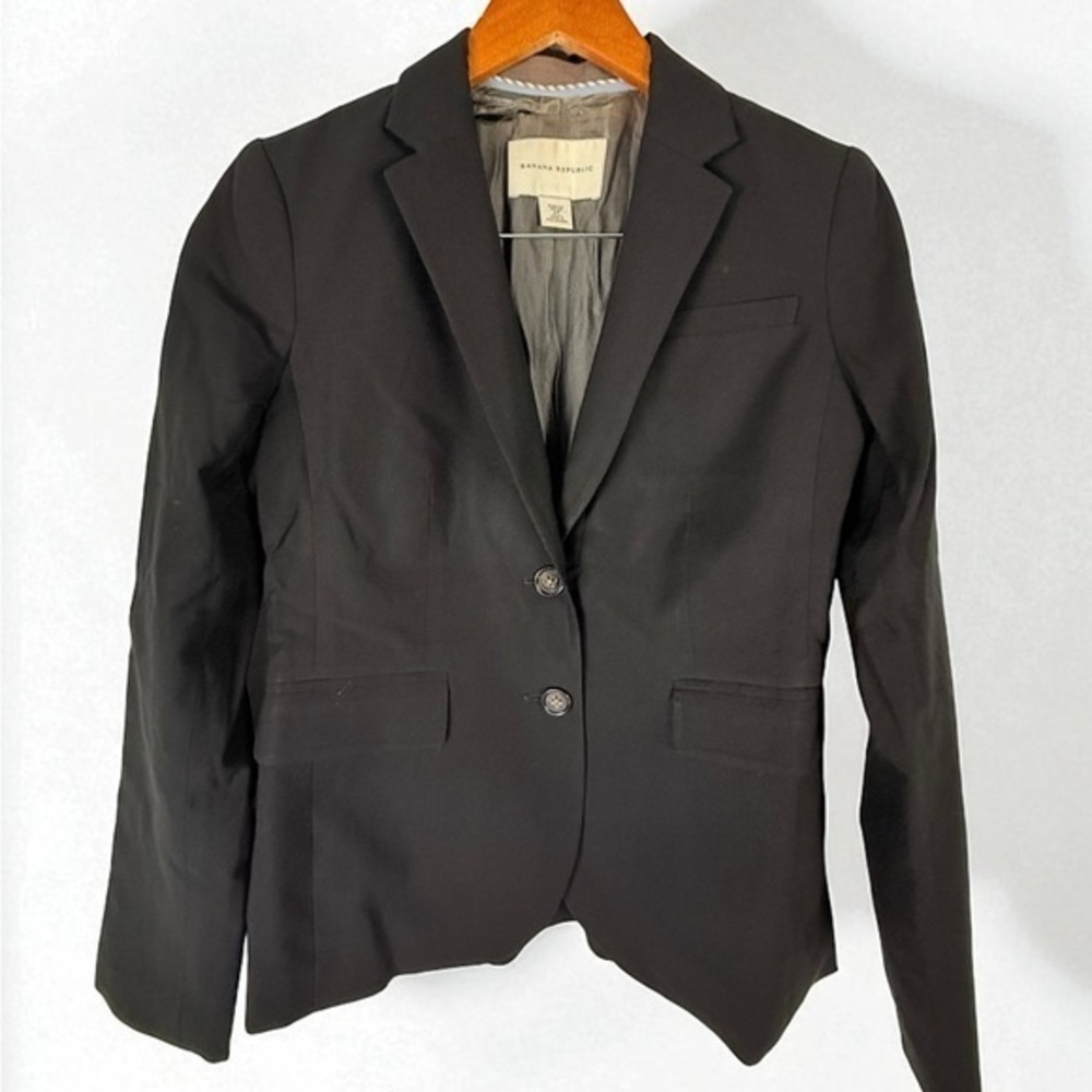 Banana Republic Women’s Black Blazer Jacket Size 2P Stretch Petite business